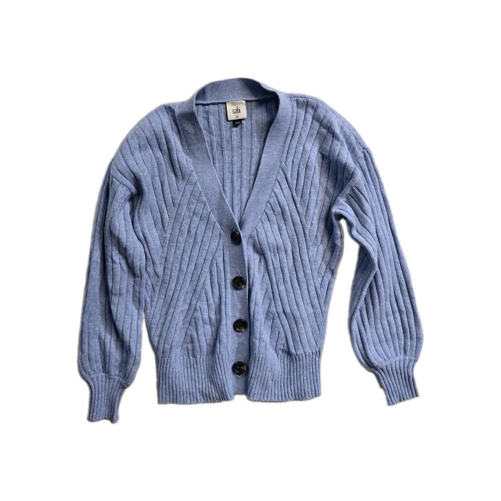 Cabi Women's Cable Blue Cardigan XS Vneck Button-Up